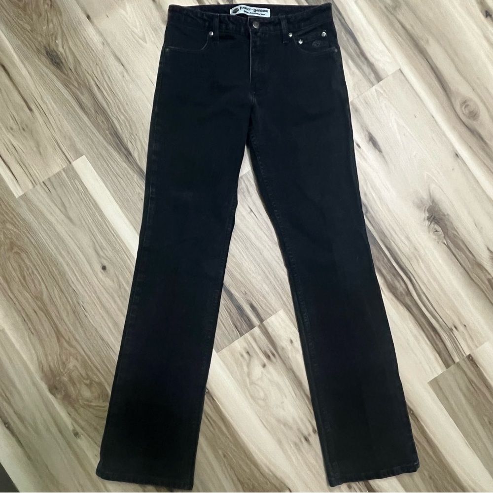 Harley Davidson Women's Black Mid Rise Bootcut Jeans Size 6L
